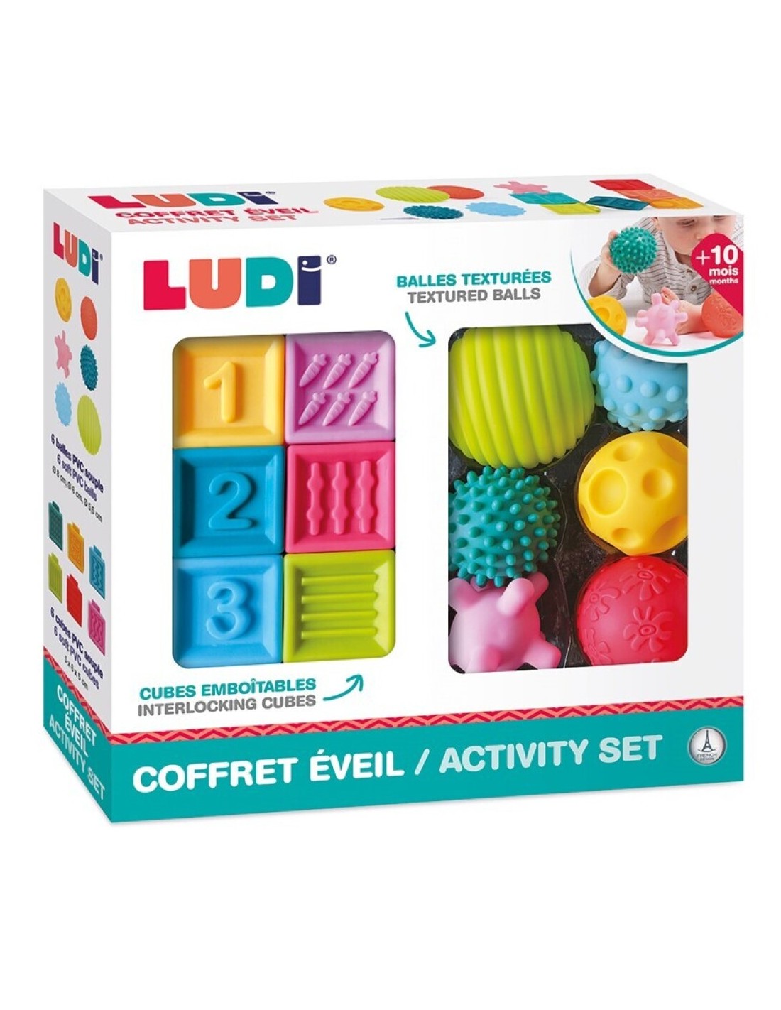 Conjunto de 6 bolas y 6 cubos