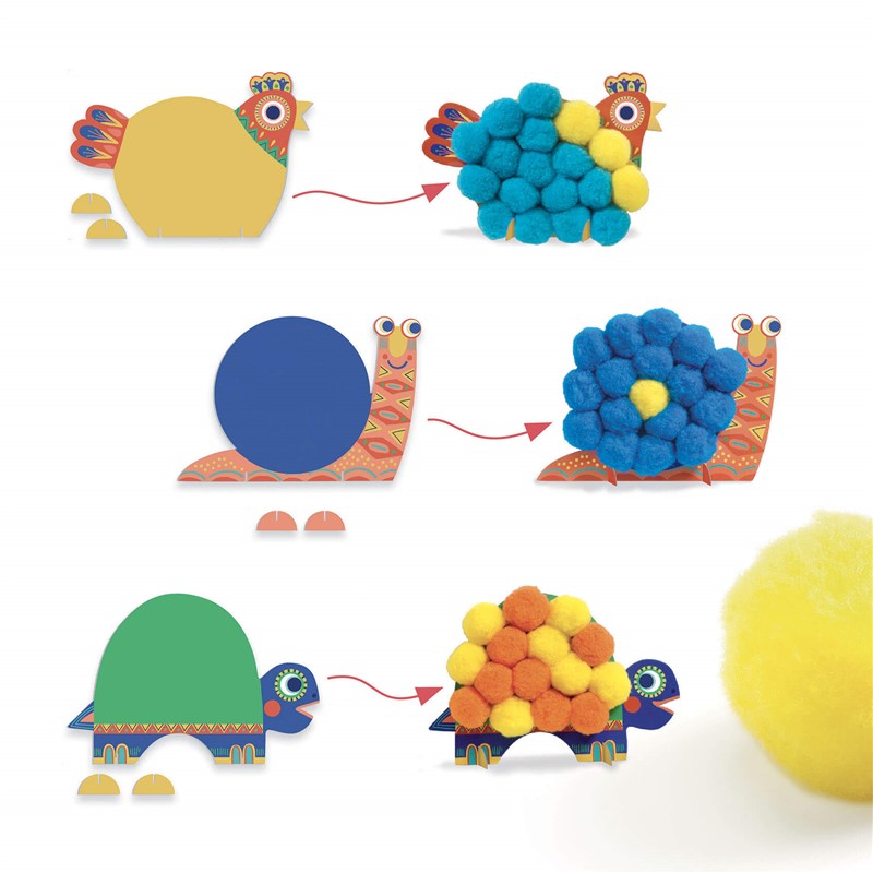 Siluetas y pompones - Animales blandos - Imagen 2